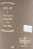 Gould & Eberhardt-Gould Eberhardt 12 to 48 H HS Manufacturing Type Gear Hobbing Manual-12 thru 48-H-HS-01
